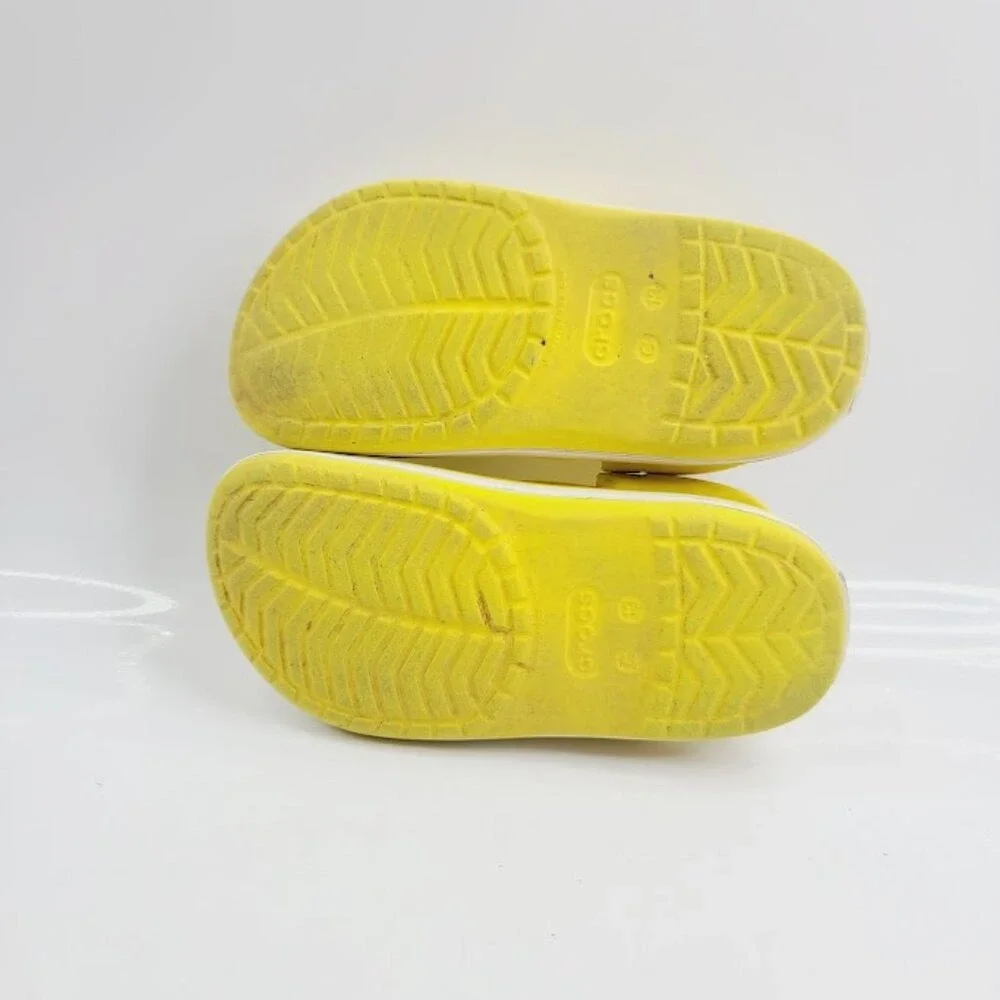 Crocs Girl's Yellow Meow Studs Adjustable‎ Slip-On Casual Clogs Size 13